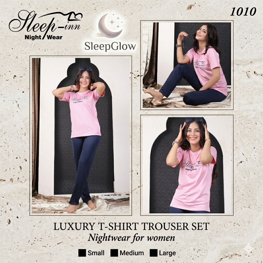 SLEEP💤INN Premium Nightwear – Luxury T-Shirt & Trouser Set