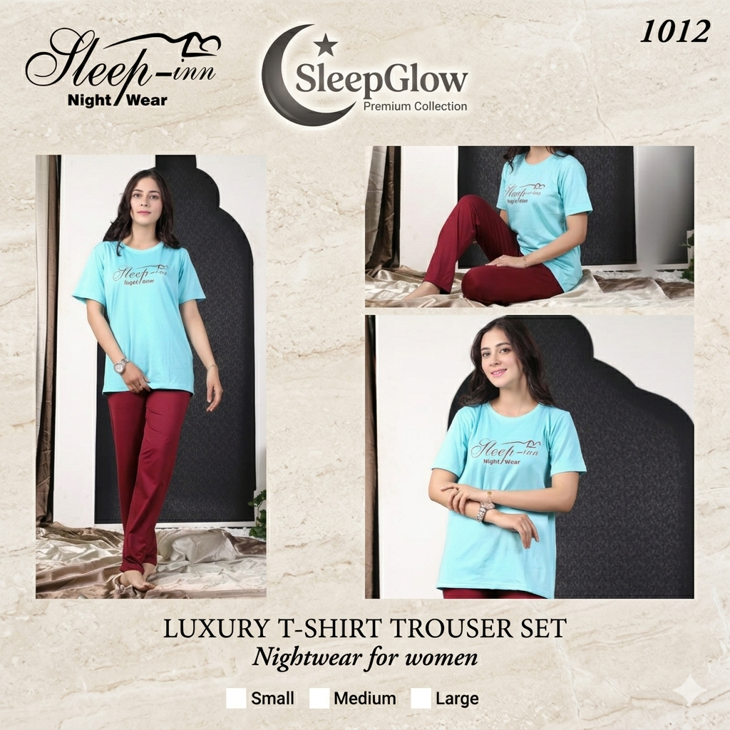 SLEEP💤INN Premium Nightwear – Luxury T-Shirt & Trouser Set