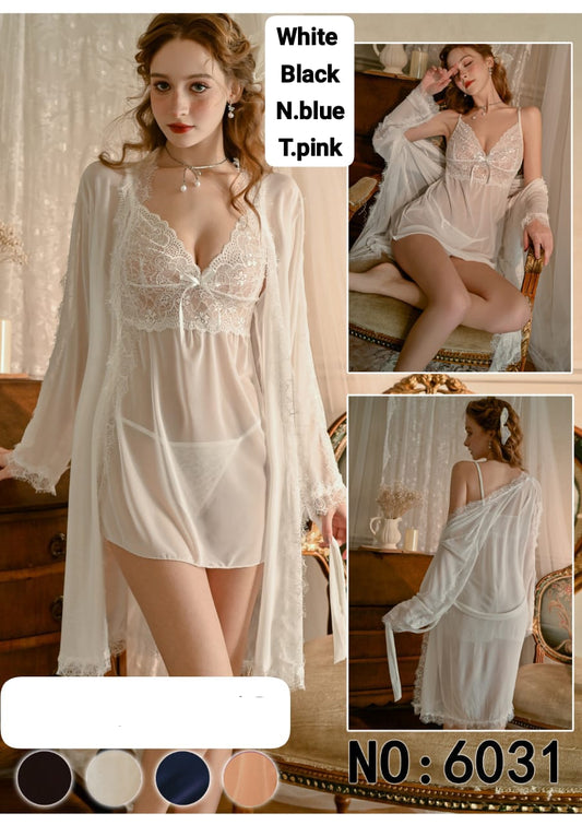 Premium 3-Piece Floral Lace Nightwear Set