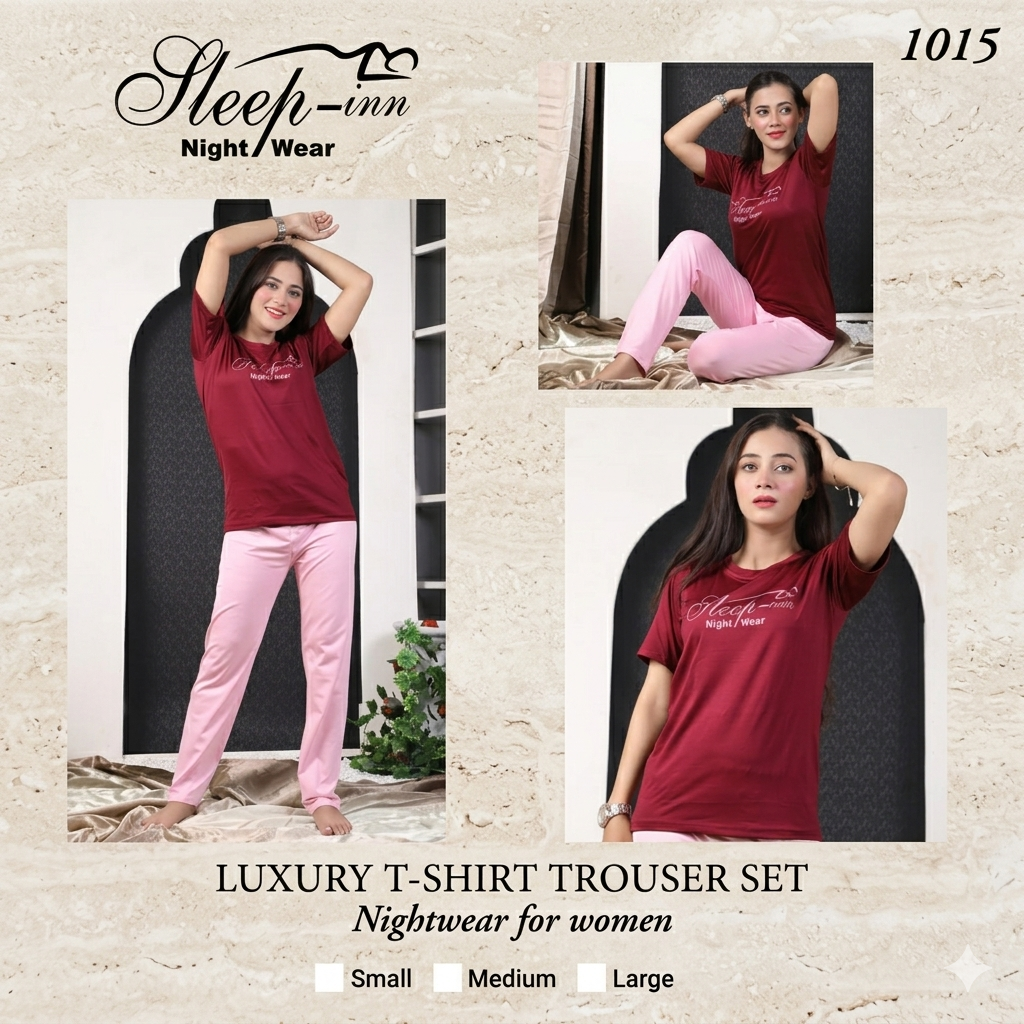 SLEEP💤INN Premium Nightwear – Luxury T-Shirt & Trouser Set